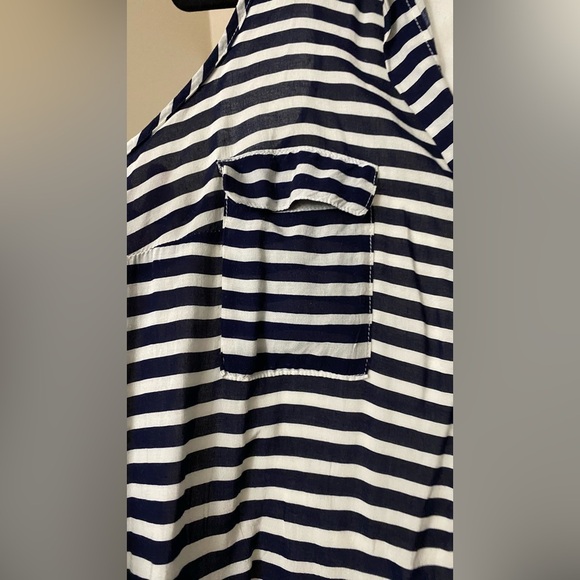 Splendid Striped Collared Tank High Low Navy White Size Small - Picture 5 of 8